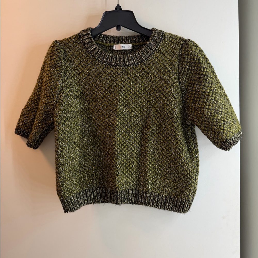 Mango Olive Green Knit Top
